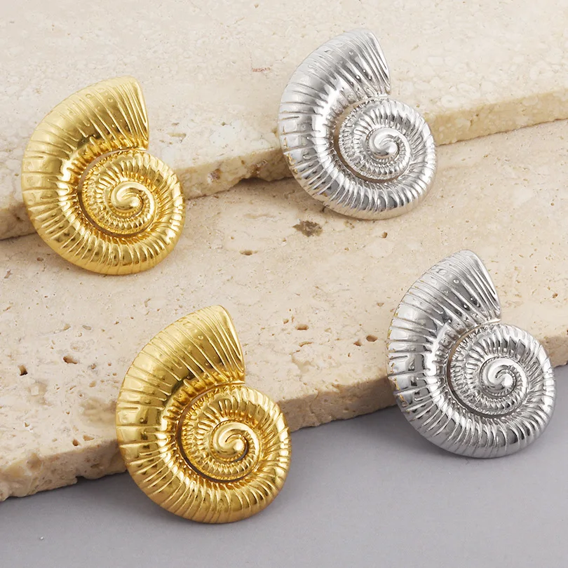 

2PCS Stainless Steel Beach Style Conch Pendant Accessories Personalized Jewelry Handmade DIY Jewelry Wholesale Direct Sales