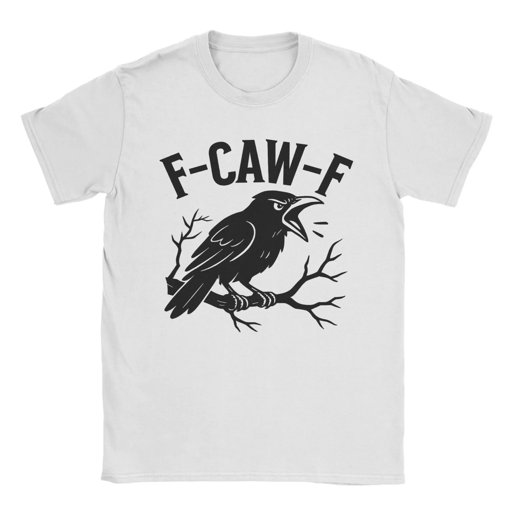 

Men's F-Caw-F Funny Raven Gothic Crow black Bird T-Shirts Cotton Tees Summer Y2K Short Sleeve T-Shirt Round Neck Casual Tshirt