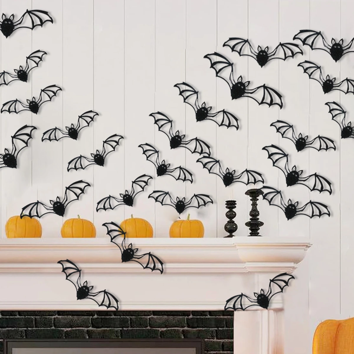 Halloween Bat Wall Sticker Party Favors Halloween Decorations Bat PVC Sticker for Home Trick or Treat Halloween Party Supplies