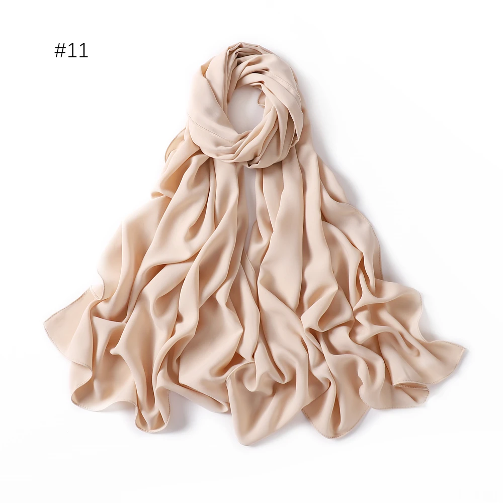 High Quality Soft Chiffon Muslim Hijab Long Shawls Scarf Women Solid Color Head Wraps Ladies Hijabs Big Size Scarves