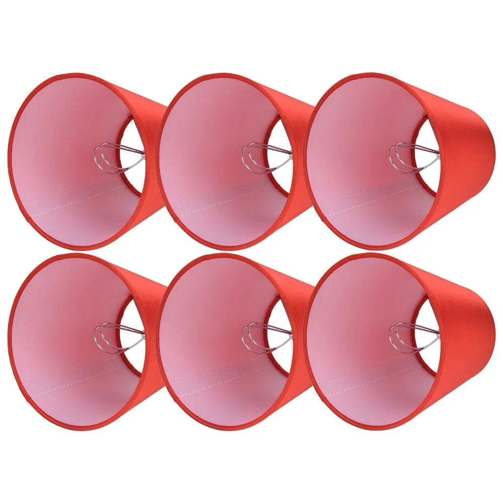 

6PCS Modern Fabric Lampshade Clip On Design 5.1 inch Height Lamp Cover Small Lamp Shades Floor Lamp