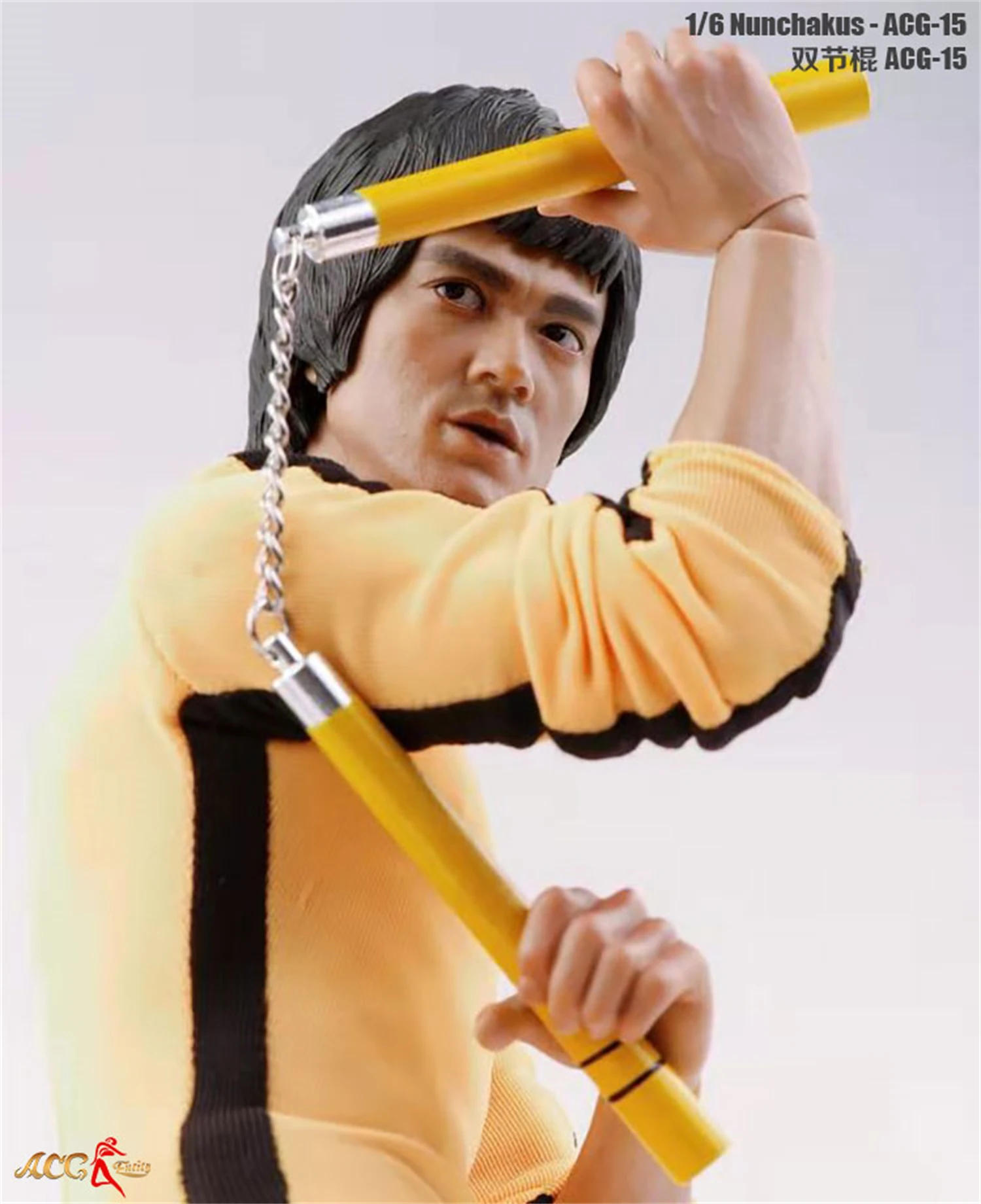1/6 Scale Wooden Kung Fu Nunchaku Model Toys Fit For 12\'\' Kung Fu Master Action Figure Body