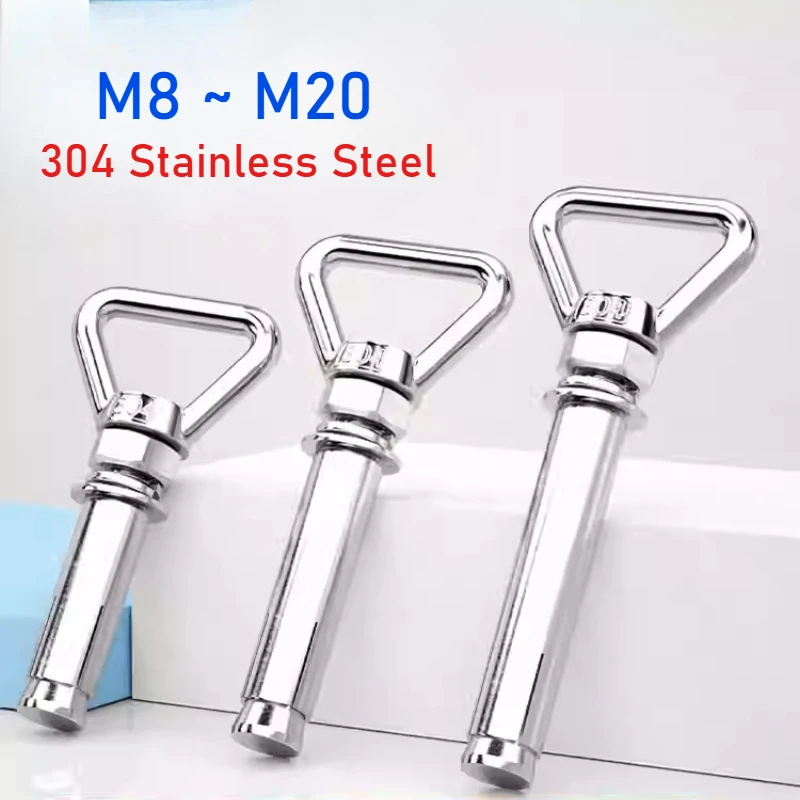 1 قطعة M8 M10 M12 M14 M16 M20 304 الفولاذ المقاوم للصدأ مثلث التوسع تطول البراغي المسمار مع حلقات