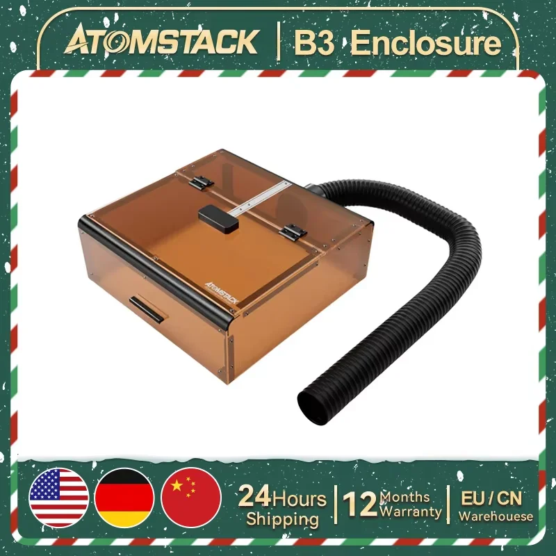 Atomstack B3 Enclosure Dust-Proof Protective Box Cover with LED Light Smart AC1 Camera For Atomstack X12 X24 PRO/A6 A12 A24 PRO