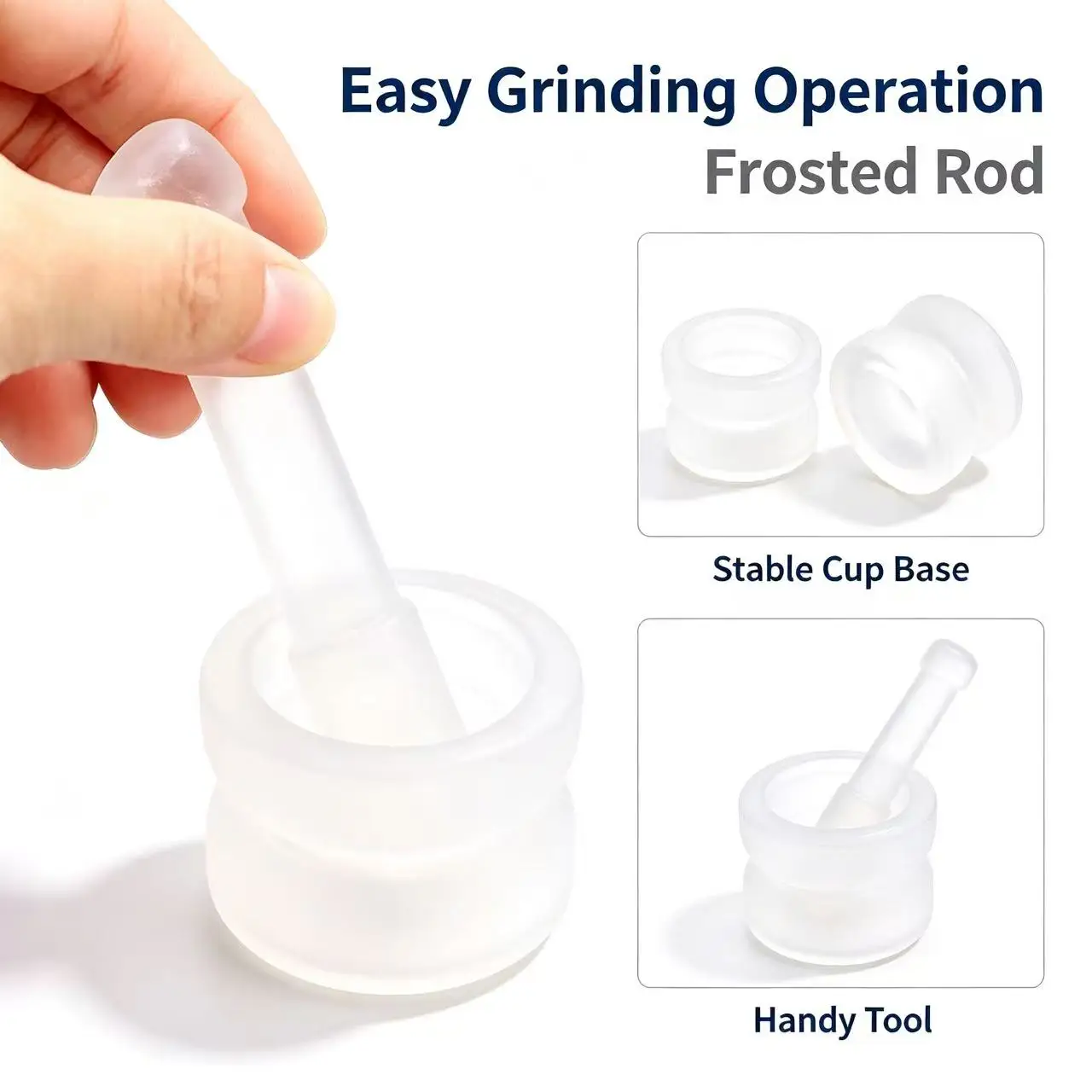 2Set Dental Lab Glass Mortar and Pestle Mixing Grinding Bowl Kit Small Spice Mixer Bowl Laboratory  Grinding + Mixing Tool