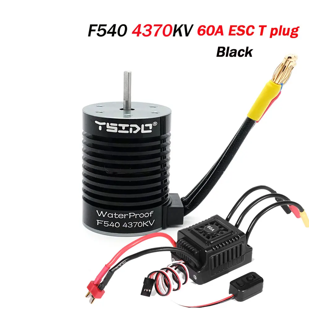 YSIDO RC Deel Waterdichte F540 3000KV 4370KV Borstelloze Motor W/60A ESC voor Wltoys 144001 124019   RC 124018   Vrachtwagenbuggy
