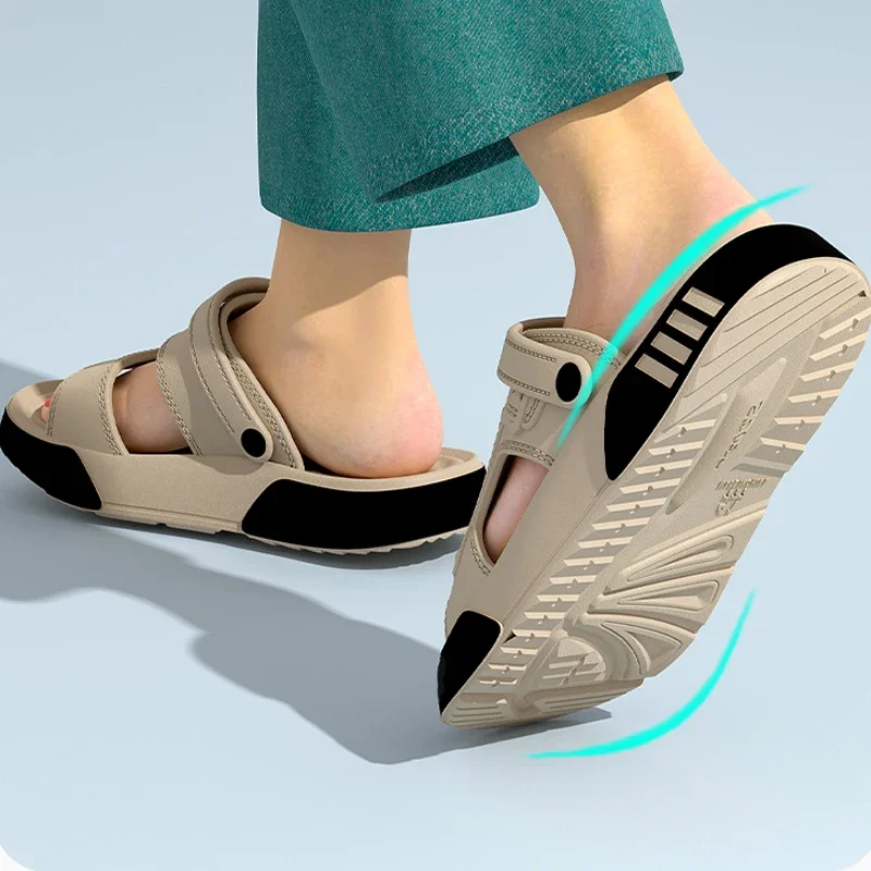 Herren-Slipper, Sommer-EVA-Sandalen mit weicher Sohle, Plattform-Slides, Indoor-Outdoor-Wanderschuhe, Strandschuhe, Flip-Flops, Herren-Hausschuhe – Detail 6