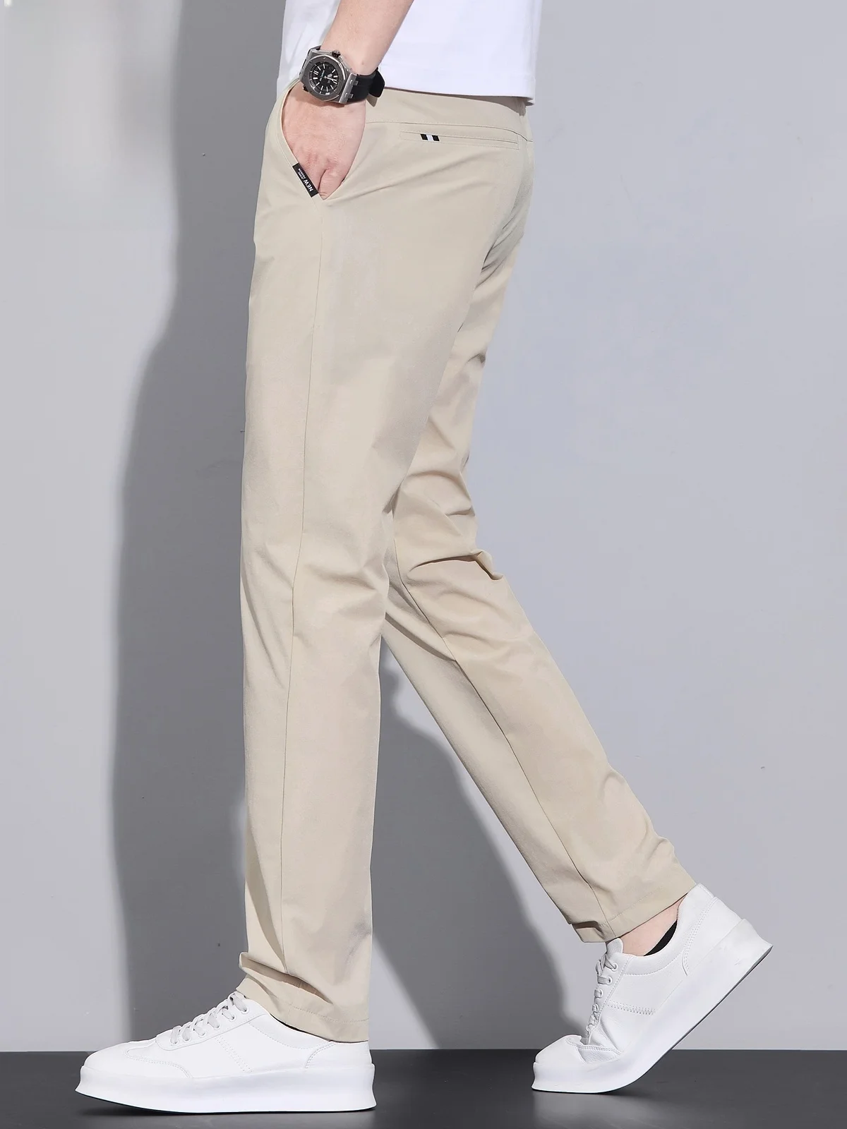 

Мужские повседневные брюки прямого кроя Slim Fit, летние, 2025, деловые, длинные, модные, универсальные, молодежные, стильные