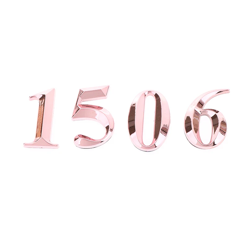 1pc 5cm Rose-red Home Sticker Address Door Resin Label Modern House Number Digital 0-9 Hotel Apartment Door Plate