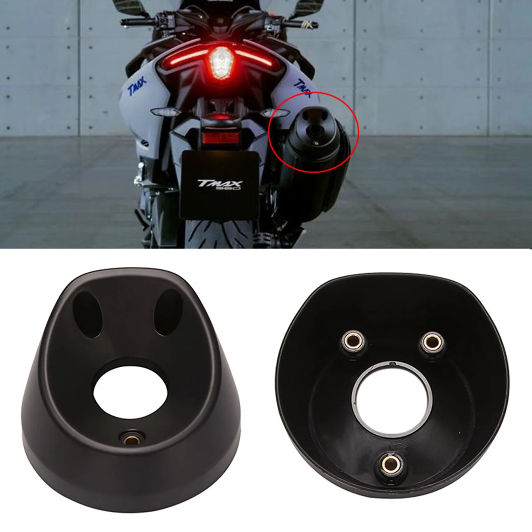 Motorcycle Exhaust Muffler Pipe Heat Shield Cover Guard Protector for T-MAX TMAX 560 2020 TMAX530 17-19, Black