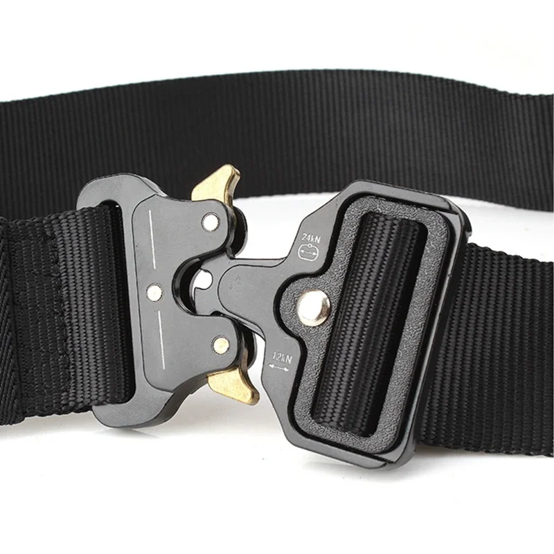 Tactical Army Belt Military Training Battle Nylon Waist Belts Sports Survival Accessories Hook Automatic Metal Buckles for Men