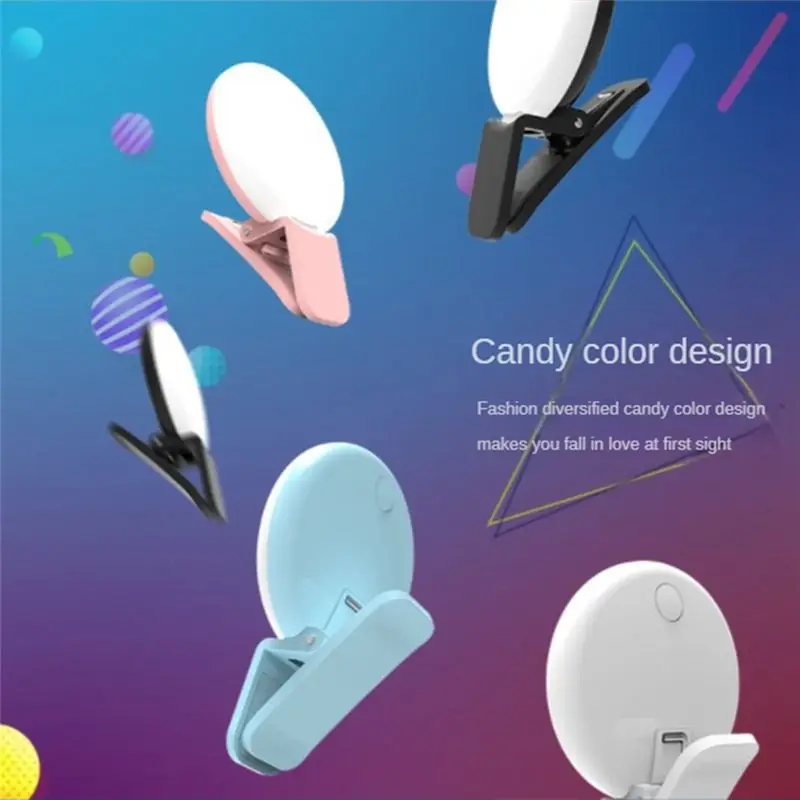 Luz de relleno para teléfono con clip DT23, anillo de luz LED para selfies con 3 niveles de atenuación, mini luz de belleza reca