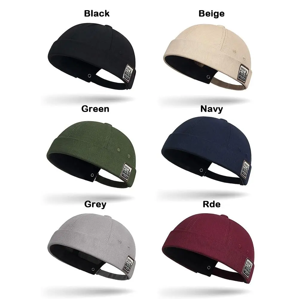 Modische verstellbare Beanie-Mütze aus Baumwolle, einfarbig, Hip-Hop-Kappe, Sonnenschutzmütze, Damen-Hüte und -Kappen – Detail 1