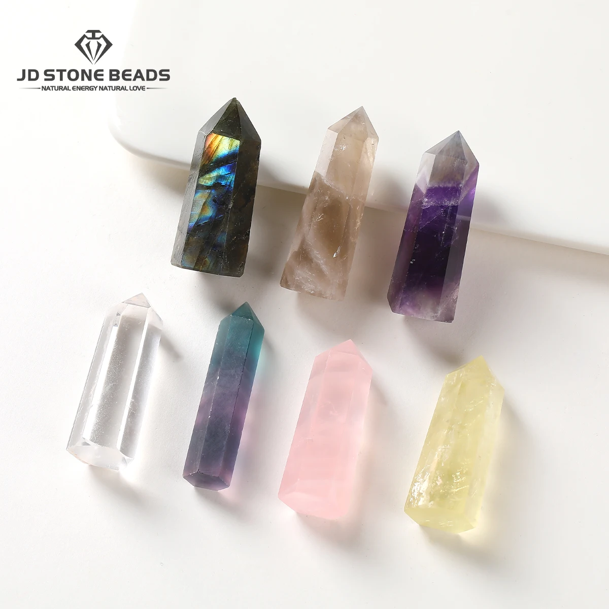 1 Pc Natural White Quartz Hexagonal Prism Healing Transparent Hexagonal Obelisk Wand Spiritual Magic Furniture Deskt Accessory