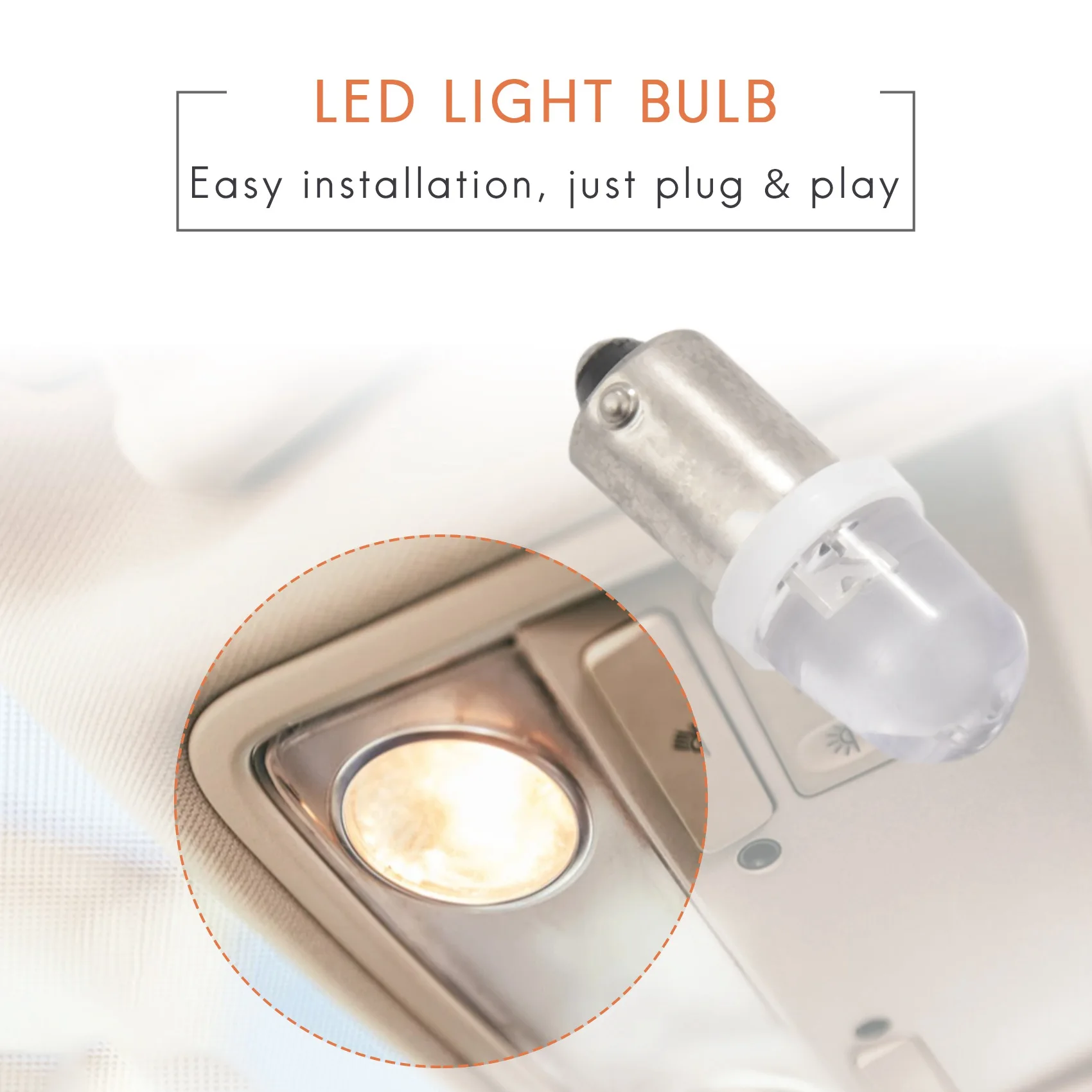 حربة LED مصابيح كهربائية للسيارة ، BA9S 1895 H6W 53 57 ، 12 فولت مصباح خريطة بيضاء ، 20 قطعة