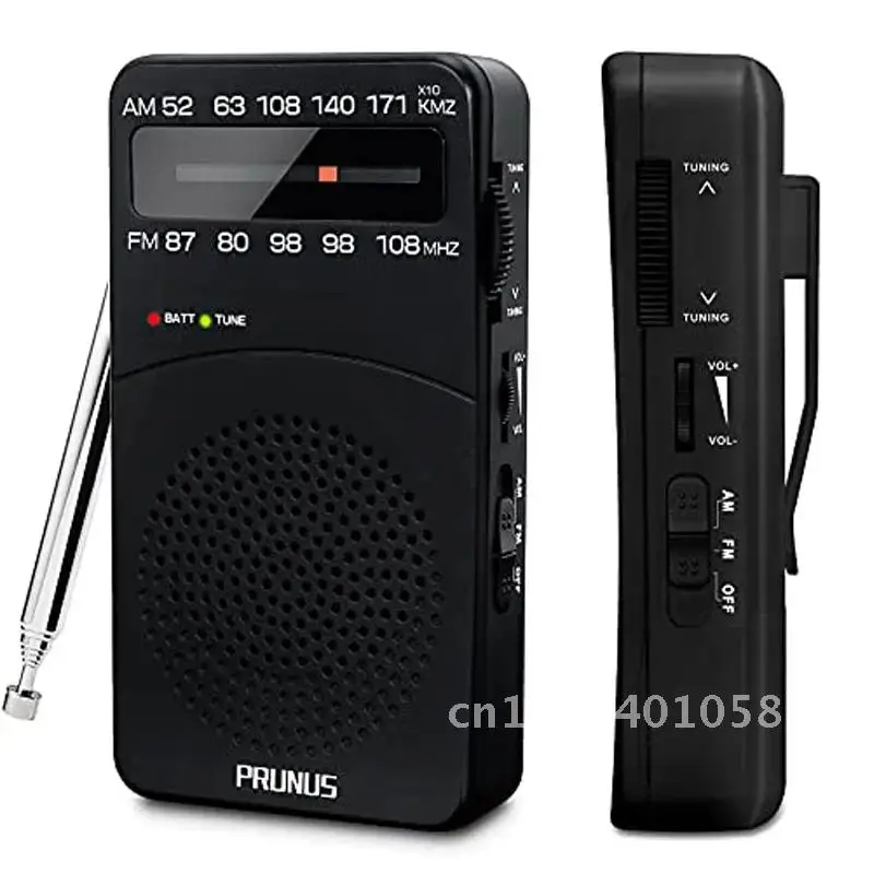 PRUNUS J-166 Portable Radio AM FM Back Clip, Excellent Reception, AM FM Radio Portable, Transistor Radio very good speakers