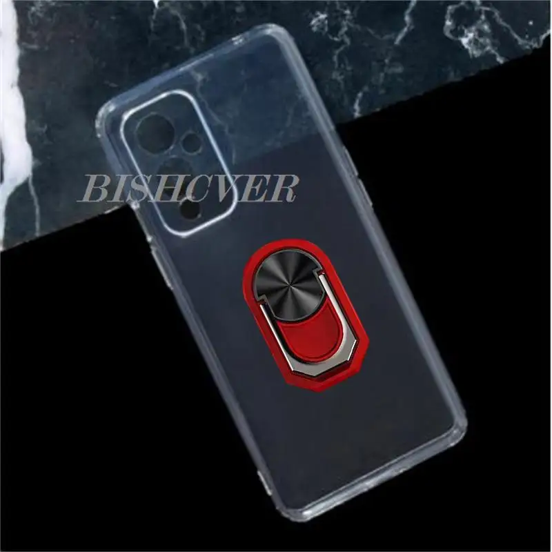 For OnePlus 9 1+9 LE2113, LE2111, LE2110, LE2117, LE2115 Back Ring Holder Bracket Phone Case Smartphone TPU Soft Silicone Cover