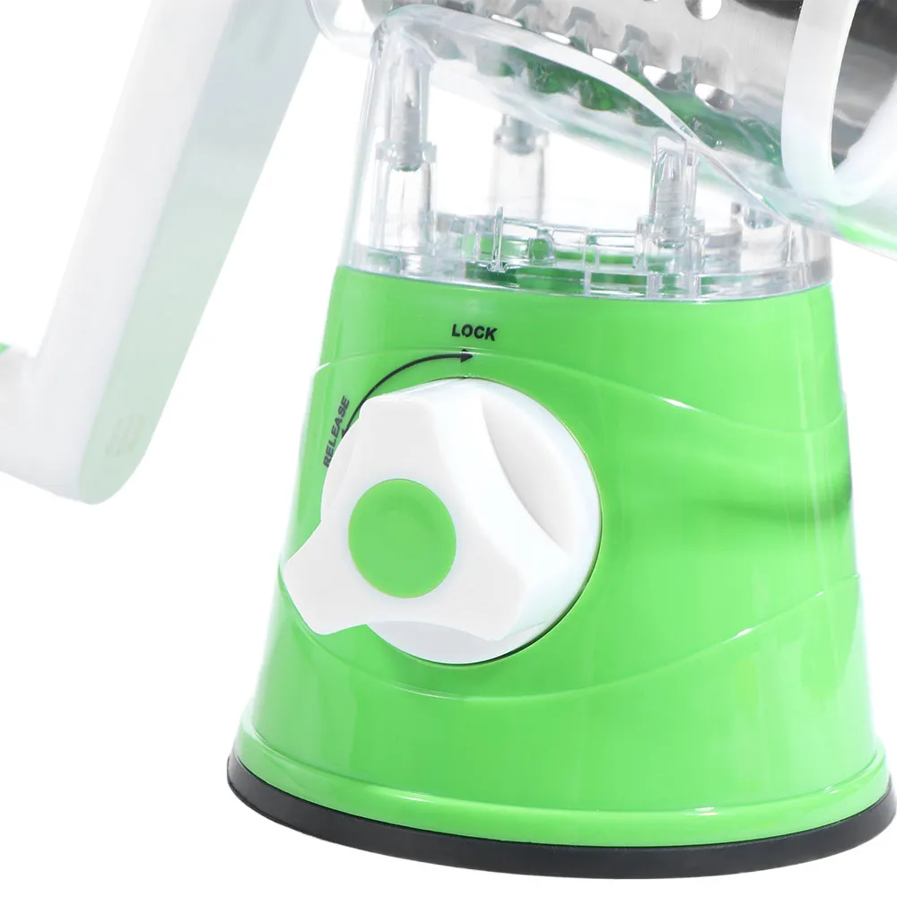 

3 Sharp Drums Manual Rotary Vegetable Slicer Manual Rotary Efficient Cutting Vegetable Cutter Time Saver Stainless Steel