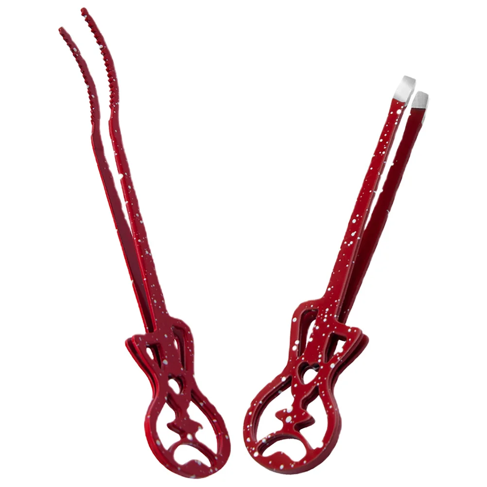 Pincettes à cils en acier inoxydable, outils d'extension de cils, applicateur de faux cils, pointe inclinée de précision, accessoires de maquillage, 2 pièces