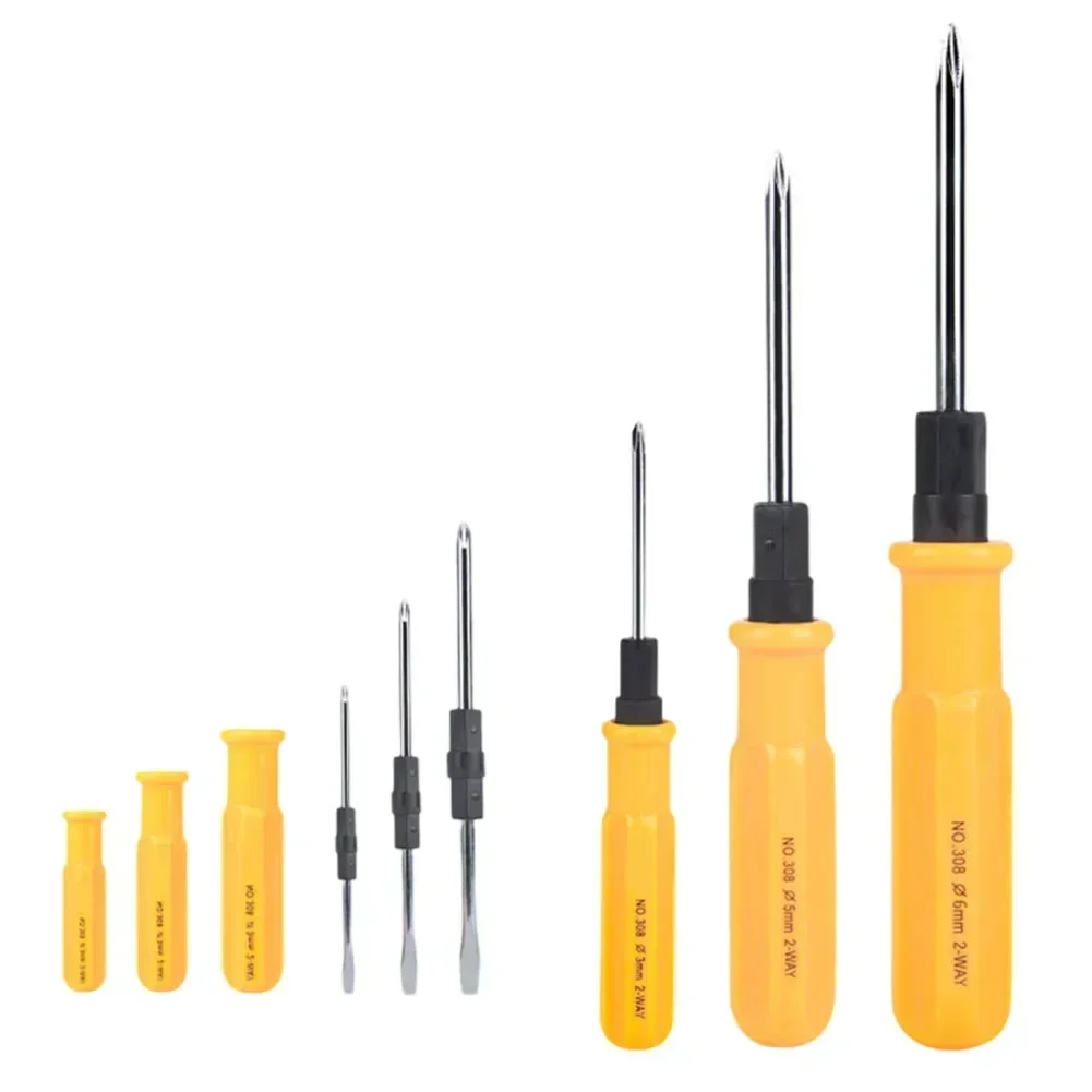 1/3pcs 2 Sides Slotted Cross Screwdrivers Double Head Portable Magnetic Screwdriver Bit Screw Driver Tools For Repair Remover