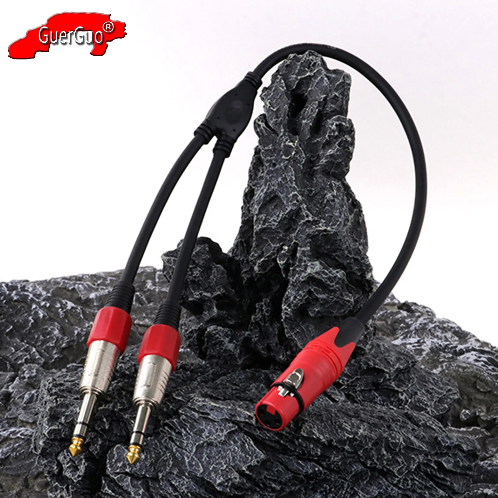 

Y Splitter Cable Patch Cord,3Pins XLR Female to 2 Dual 6.35mm 1/4 Inch TRS Male Stereo Jack Microphone Audio Converter Adapter