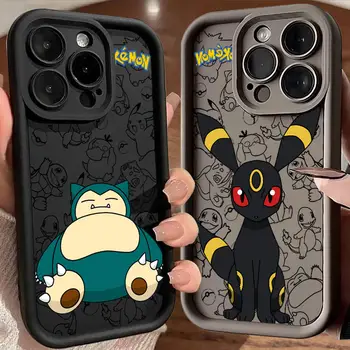 Silikonové pouzdro Snorlax Umbreon Pokémon Anime pro iPhone 17 11 15 16 13 Pro Max 14 Plus 12 16 Pro 16E 17AIR, nárazuvzdorné 6 nejlepší prodej Pouzdro Snorlax na iPhone - №5