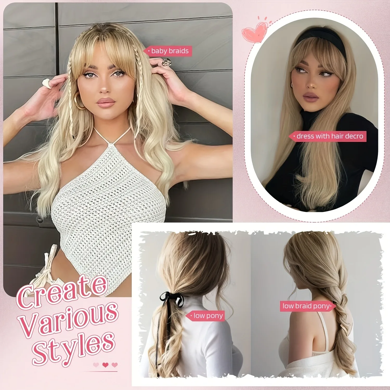 Elegant 22-inch straight synthetic wig block for women, high-heat fiber, light brown to black gradient, mid-life curly hair, eas image 3