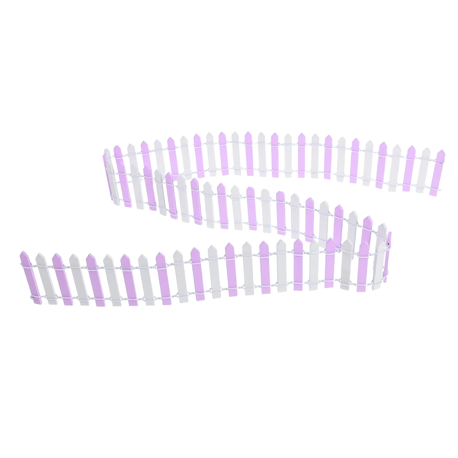 

Miniature Wooden Fence Two Tone Design for Fairy Garden Micro Landscape Decoration Fence DIY Crafts Accessories
