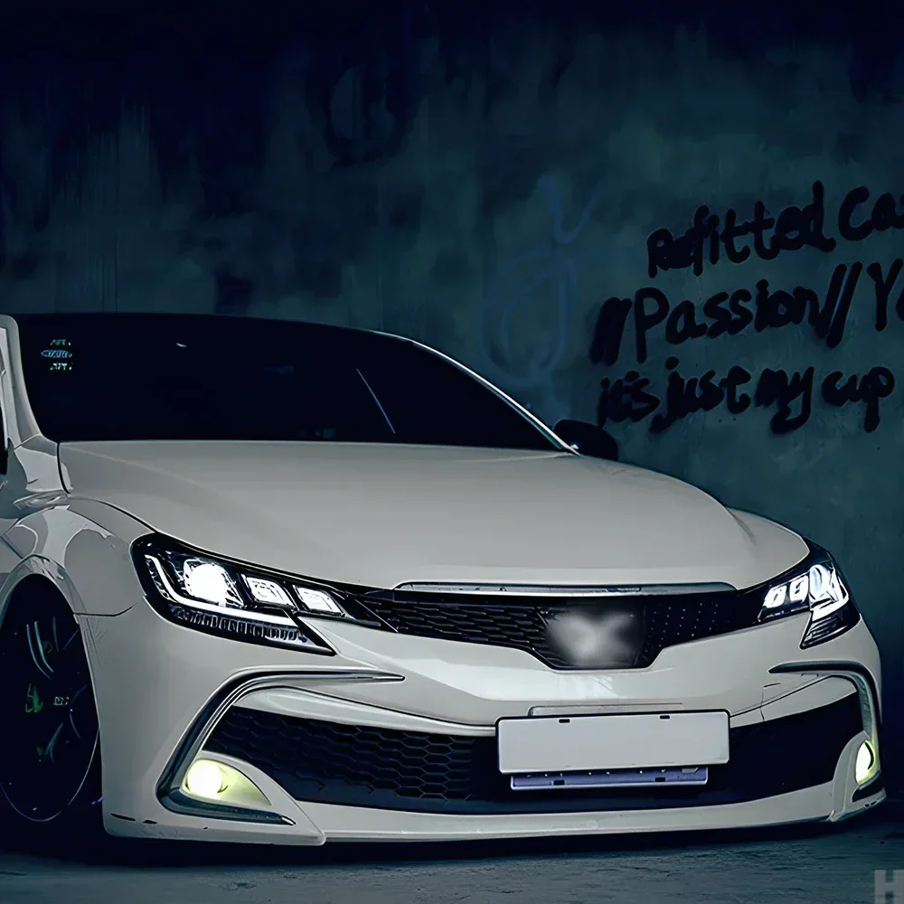 Car Front lamps For Toyota REIZ MARK X 2013-2017 All New Upgrade LED Demon eye Style Three light Design Hot Sale  Accessories