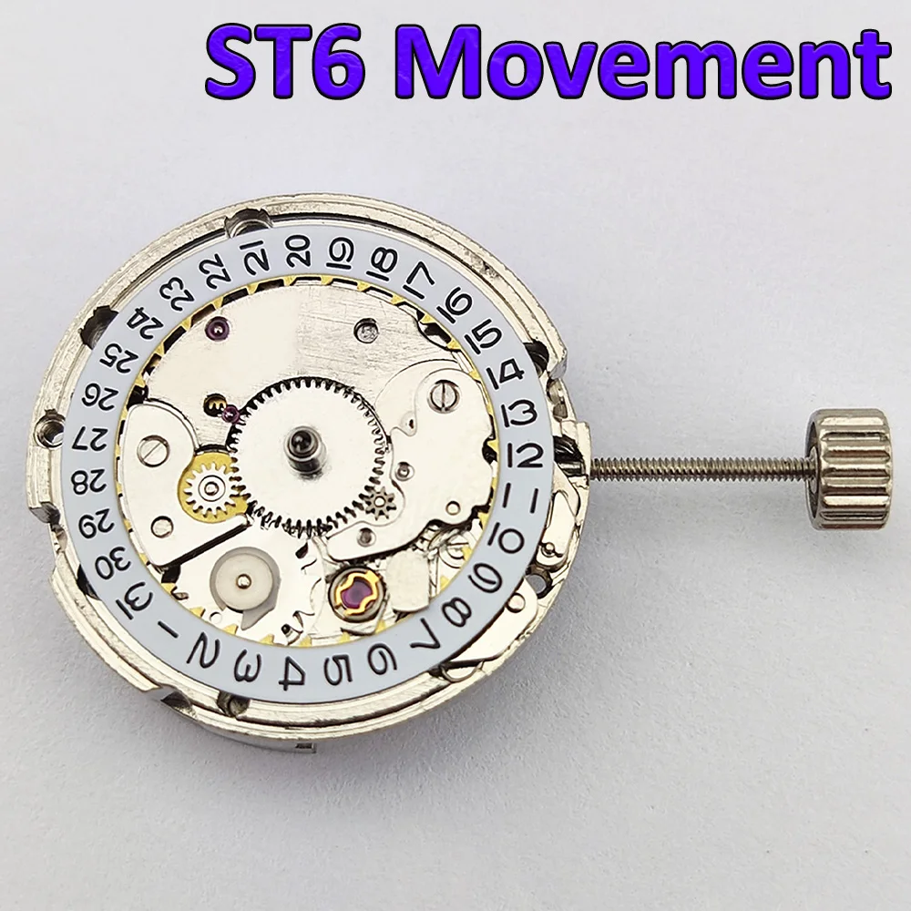 Movimiento Seagull ST6 de Alta Calidad, Movimiento Mecánico Automático con Calendario Blanco, Accesorios para Relojes de Mujer, Kit de Repuesto de Movimiento