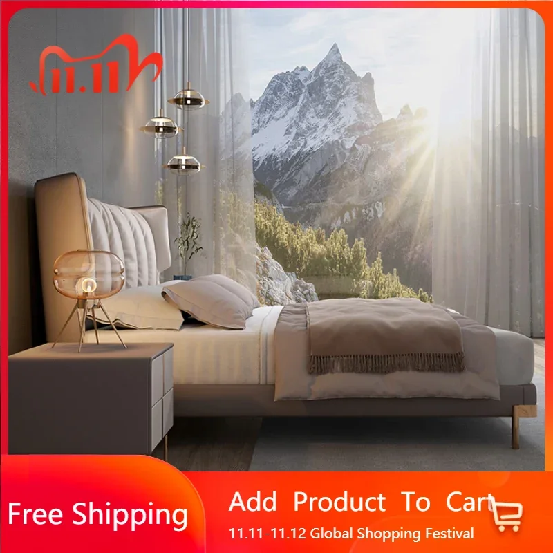 

Винтажный современный дом, каркас двуспальной кровати, кожаная двуспальная кровать из цельного дерева, вилла, итальянская европейская Cama Queen Size, модная мебель