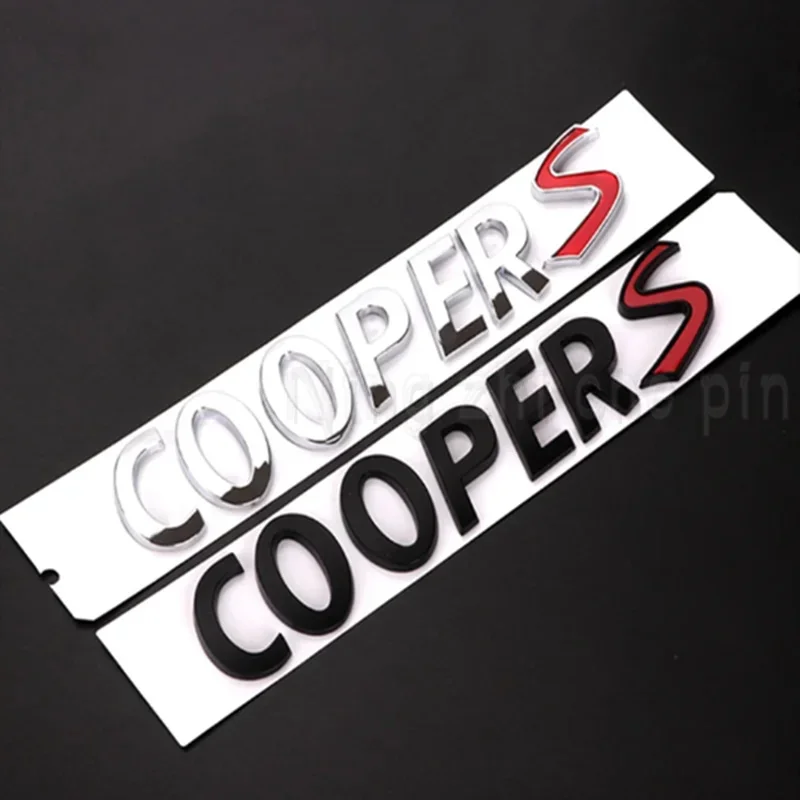 

3D ABS Black Chrome Car Letters Rear Trunk Logo Mini Cooper S Emblem Badge Sticker For Mini Cooper S R56 R53 R60 F56 Accessories