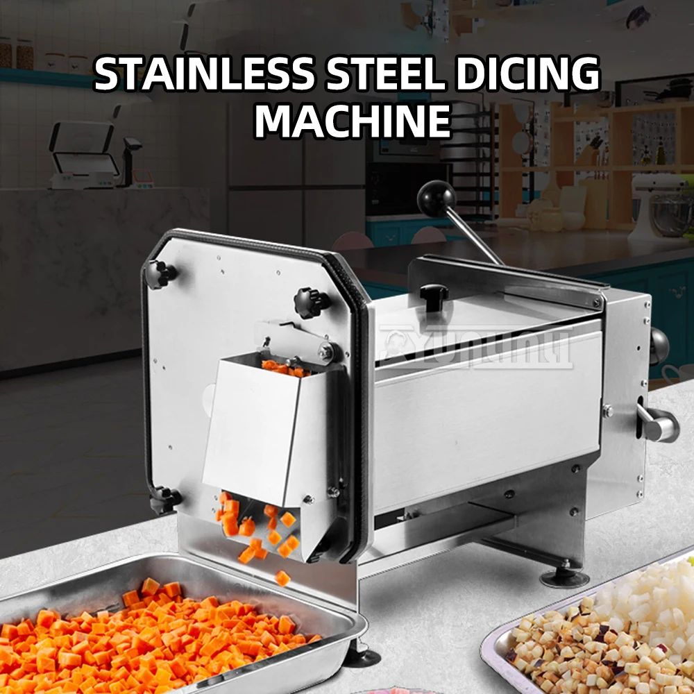 Automatic Vegetables Dicing Machine Commercial Potato Carrot Cutter Onion Granular Cube Shredder