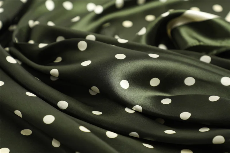 Polka Dot Kopftuch Seide Satin Hals Schal Für Frauen Drucken Hijab Schals Weibliche 90*90 cm Quadratische Tücher und Wraps Schals Für Dame – Detail 7