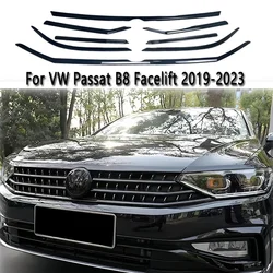 For VW Passat B8.5 Variant/Sedan 2019-2023 Front Bumper Mesh Center Grille Grill Moulding Strips Cover Stickers Trim Bodykit