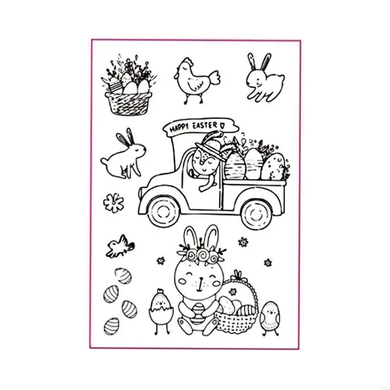 

Easter Rabbit Stamps for Card Making DIY Scrapbooking Craft