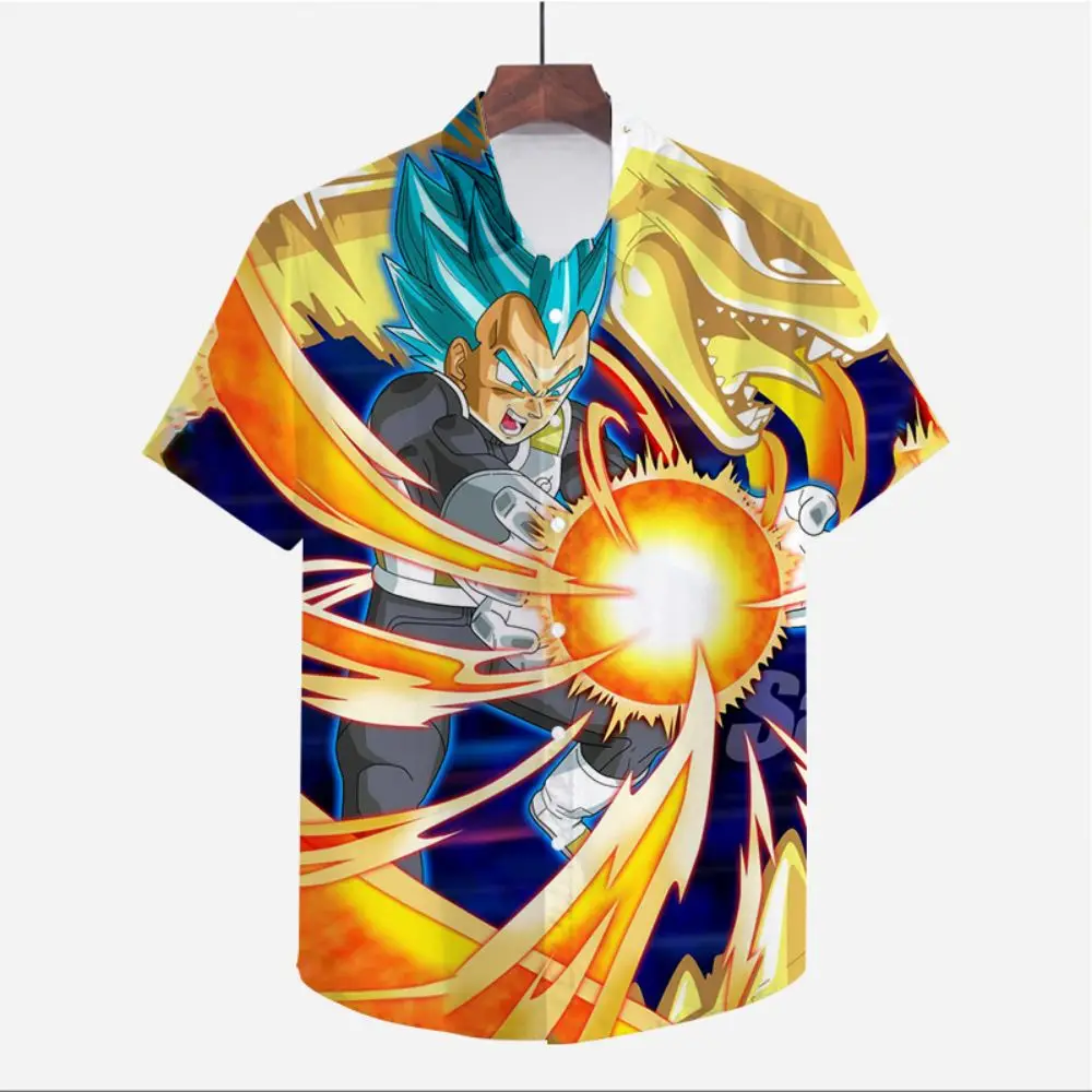 

Men's Shirt Super Saiya Dragon Ball Z Clothes Streetwear Harajuku Beach Style Goku Short Sleeve 2023 High Quality Oversized 5XL