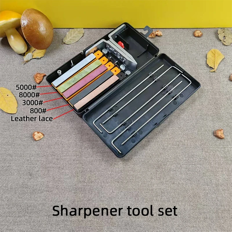 Aiguiseur de couteaux à angle fixe, kit professionnel de pierres à aiguiser pour couteaux de cuisine