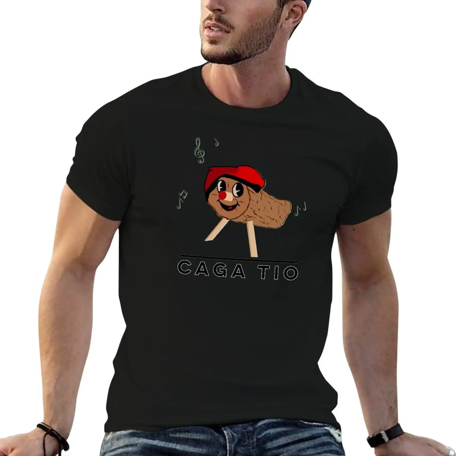 

Caga Tio Adorable Catalan Christmas Pooping Log T-Shirt t shirt man cotton mens graphic t shirts T-Shirt