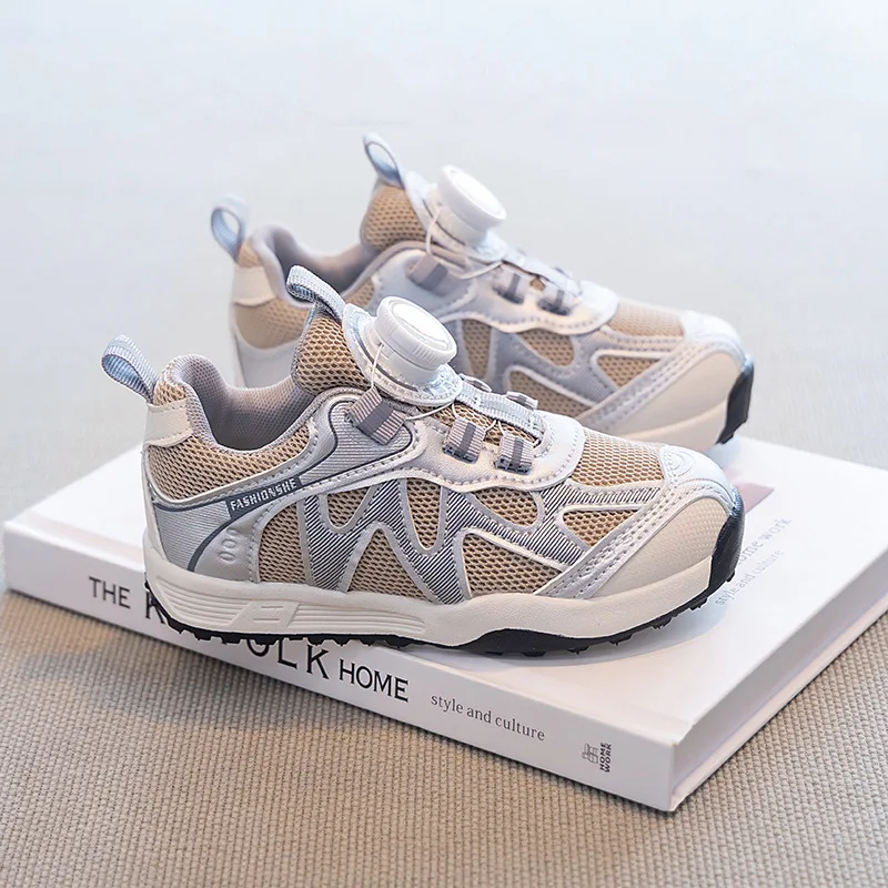 

Комфортные детские кроссовки на толстой подошве, осень 2022, новая дышащая повседневная обувь для девочек, противоскользящая обувь на мягкой подошве для мальчиков с сеткой Кроссовки