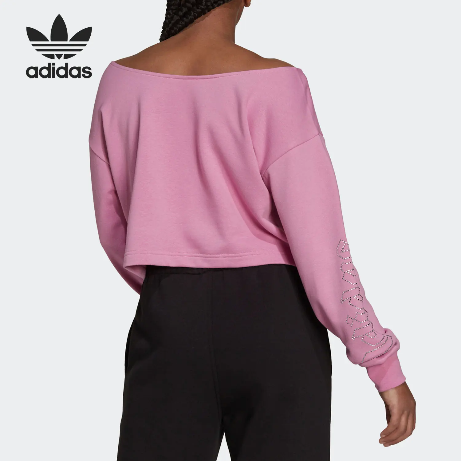 Adidas Authentic Three Leaves Current Season Women's Sports Loose Long Sleeve Hoodie HF6775