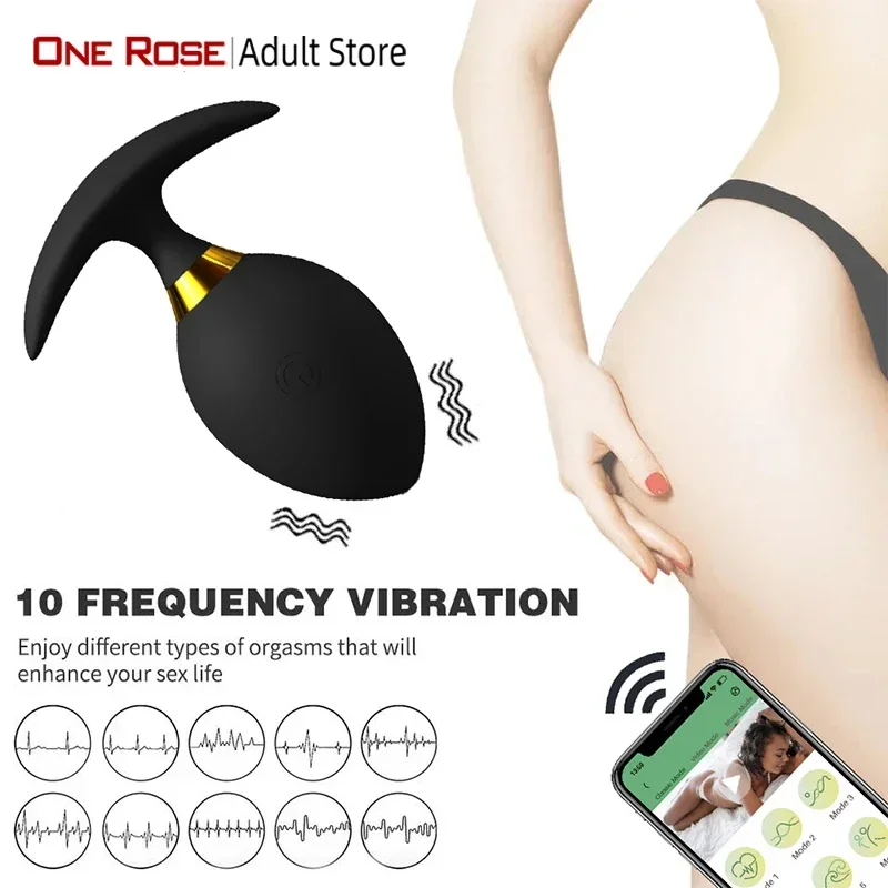 Anal Plug Vibrator 10 Speeds Butt Plug Prostate Vibrating Massager APP Remote Control Female Masturbator Sex Toys for Women Men