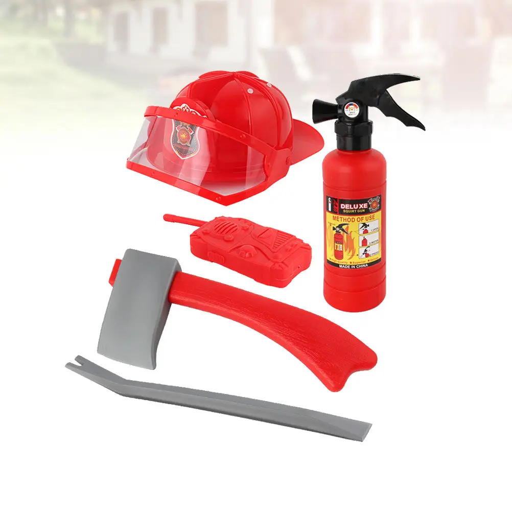 

5Pcs Fireman Role Play Set Creative Firefighter Costume Extinguisher Interphone Pliers Fun Pretend