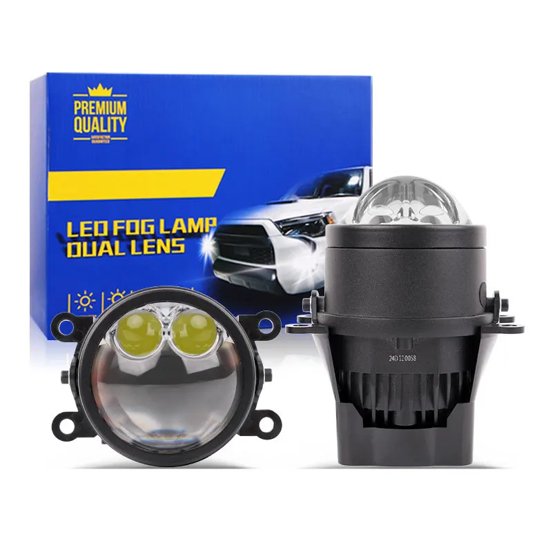 

3-дюймовый двухсветодиодный проектор Противотуманные фары с кольцом Halo, лазерный двухлучевой двойной прямой автомобильный светодиодный противотуманный фонарь Модернизированный дальний свет