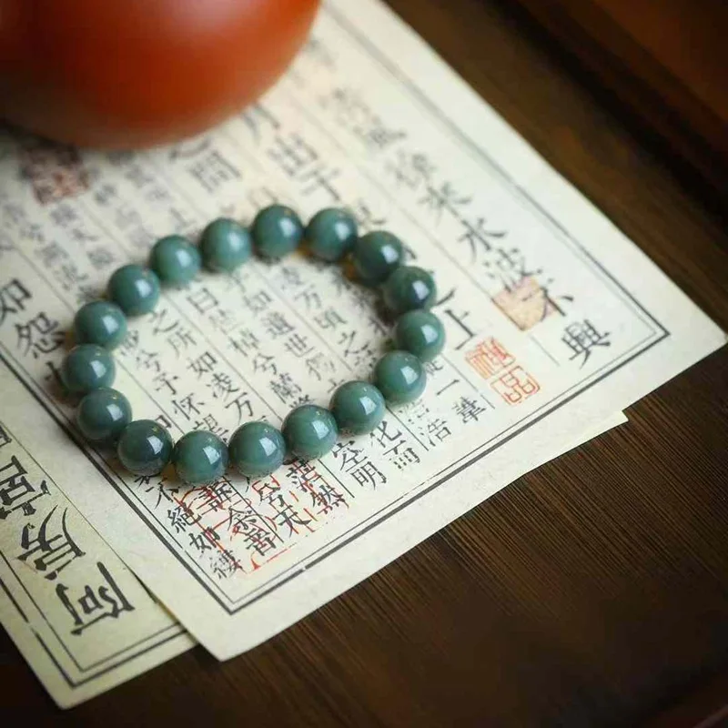 

Цепочка поставок Натуральная Хотан Русская Яшма Старый Материал Черный Глаз Круглый Нефрит Гладкий Бандаж