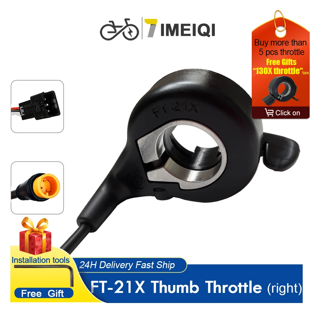 AliExpress IMEIQI Ebike Thumb Throttle WUXING FT-21X Throttle 24V 36V 48V 60V 72V Electric Bicycle Conversion Kit