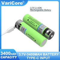 VariCore 3.7v 18650 3400Mah Lithium Battery TYPE-C portable Rechargeable batteries NCR18650B for Home Remote Control Flashlight