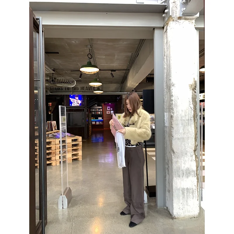 

Tee Goood Cozy ort Jaet Plu Button Collar Eco-friendly Women's Casual Sle Breathable Polyester Fiber Long Sve