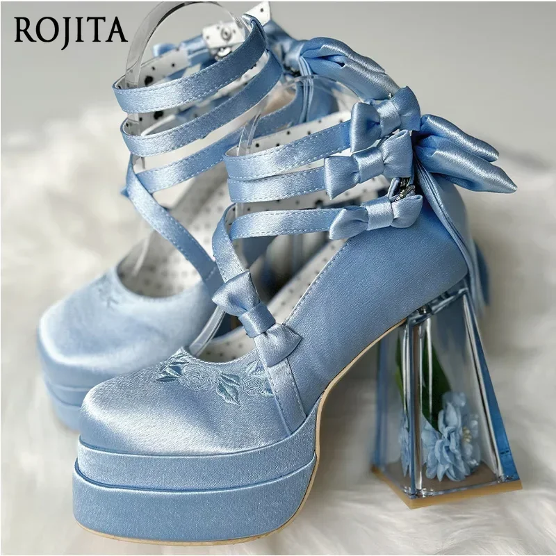 

Lolita Red High Heels Women's Sweet Elegant Bow Velvet Mary Jane Shoes Ladies Birthday Party Cos Platform Shoes Spring Summer