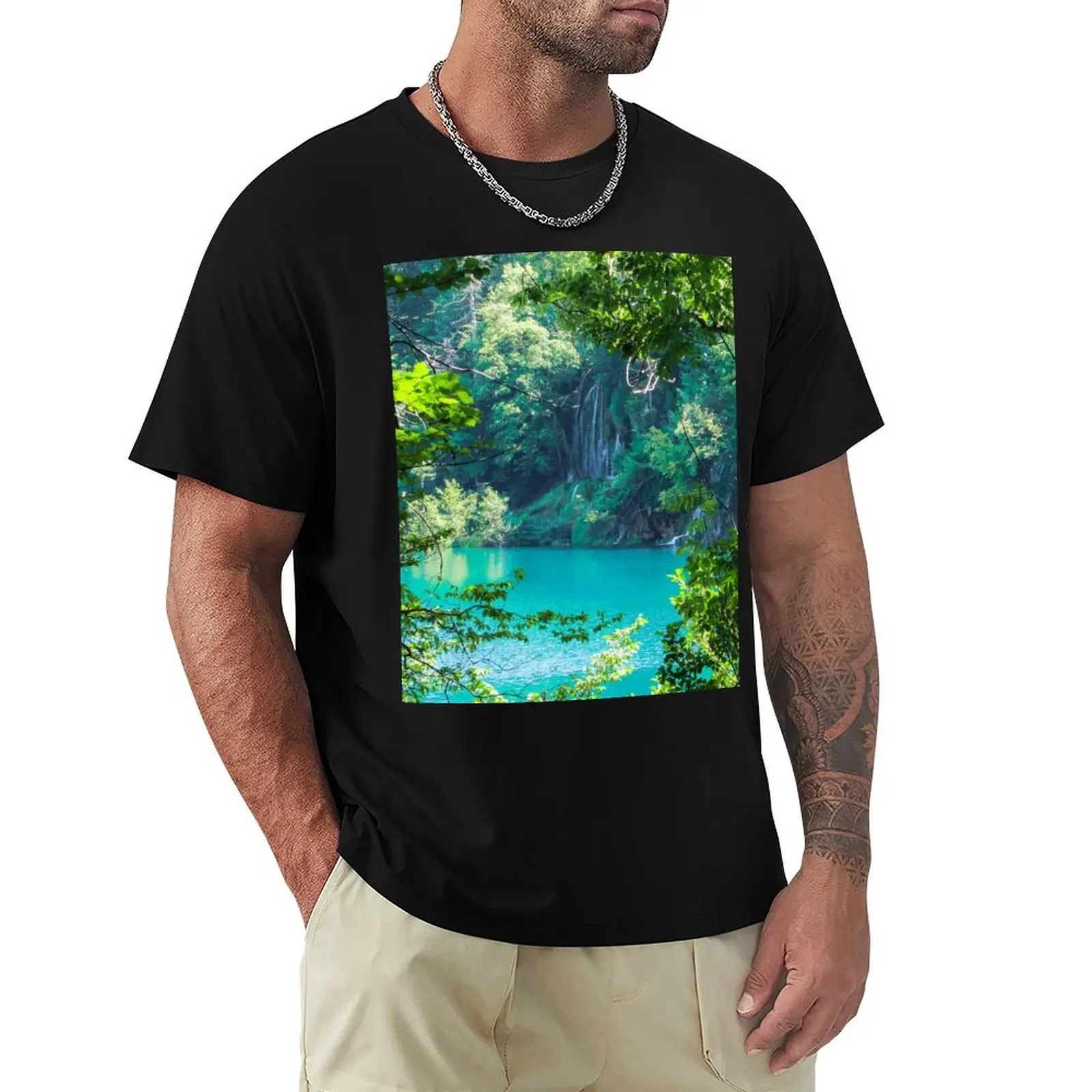 

Plitvice Lakes National Park T-Shirt Trendy Print Short Sleeve T-Shirt